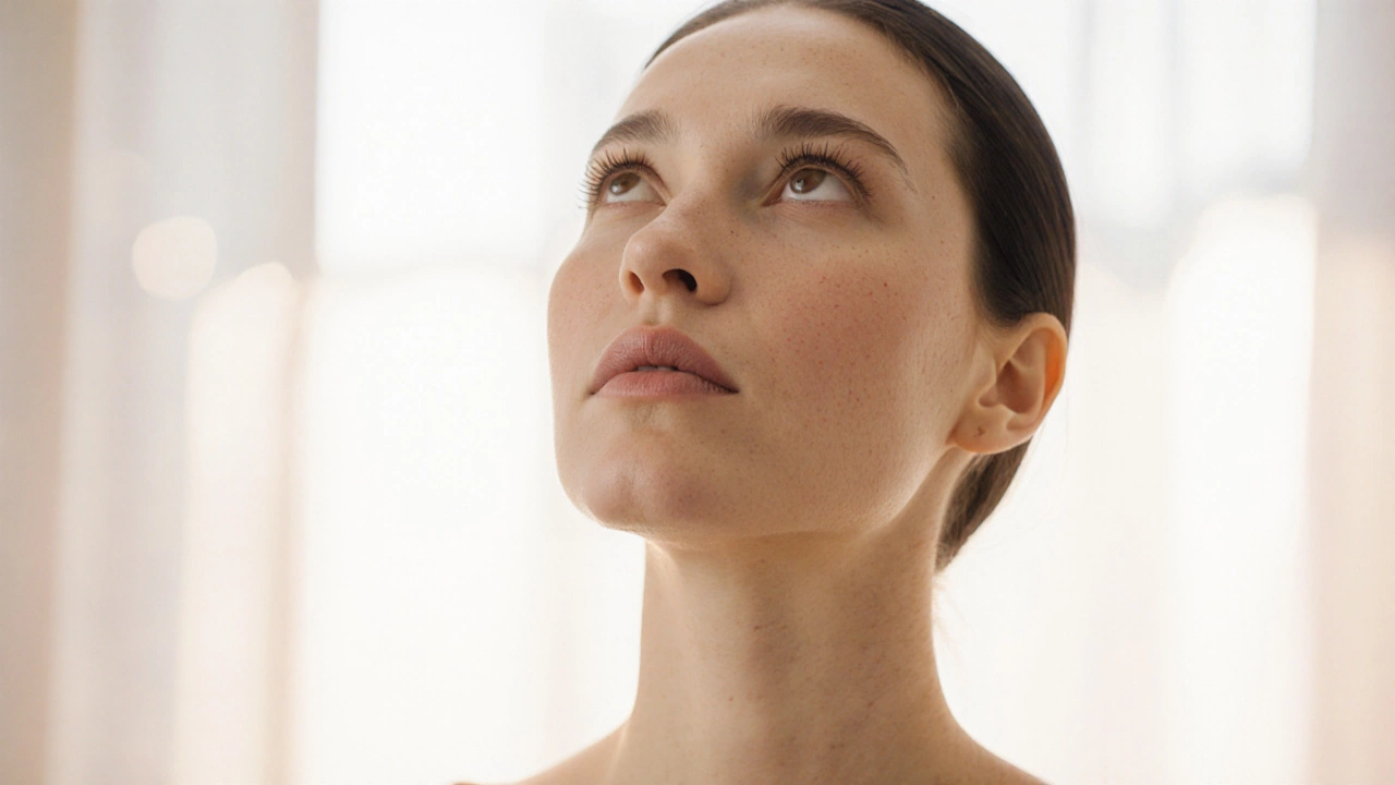 Уверенная женщина с гладкой, безвощей кожей на губах и подбородке после процедуры.