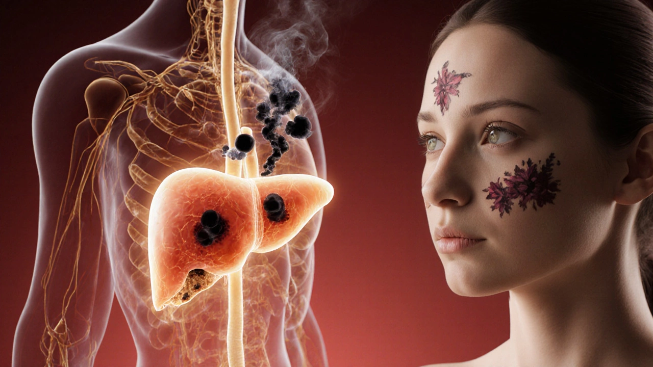 Как печень влияет на появление пигментных пятен на коже