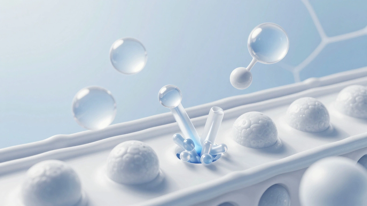 Абстрактная визуализация молекул витаминов и цинка в медицинском стиле