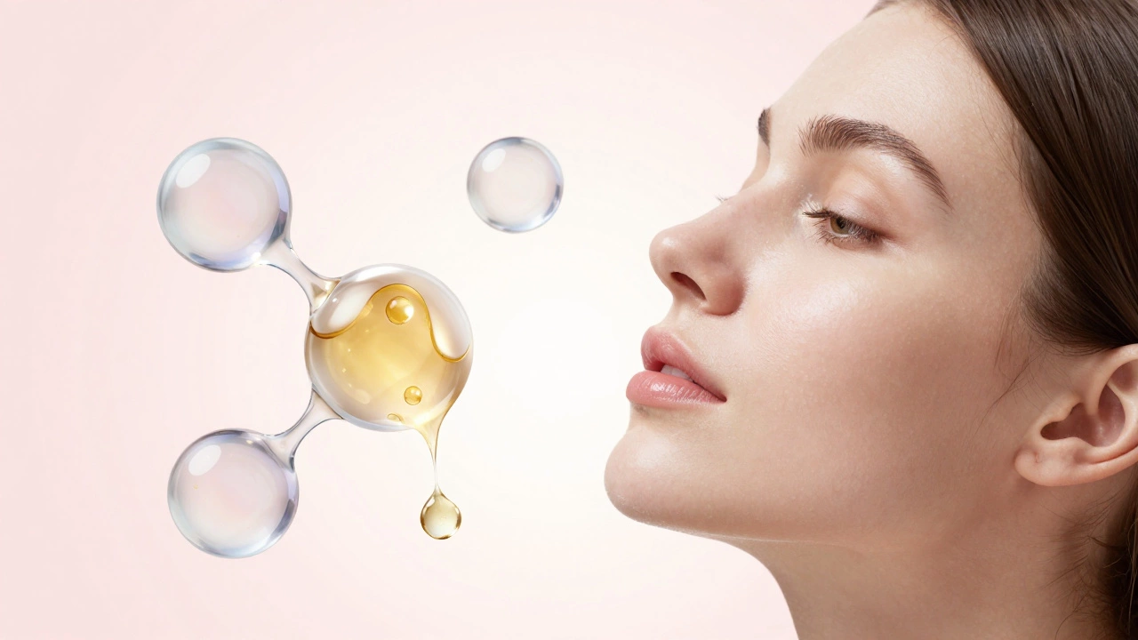 Абстрактное изображение чистого лица и процесса воздействия кислот на поры